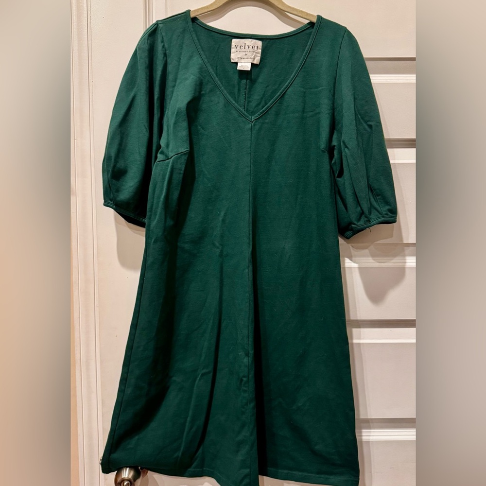 Velvet Anthropology Green Long Sleeve Dress